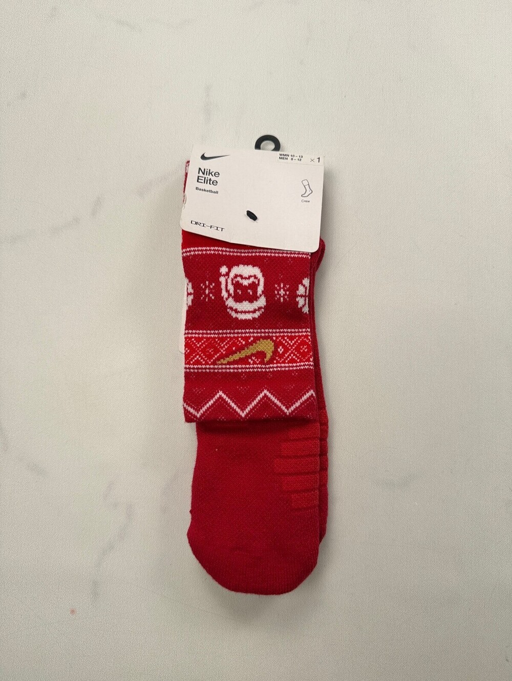 Nike Elite Socks Red 2010s Street Style Crew Socks - L Men 8 - 12 Women 10 - 13